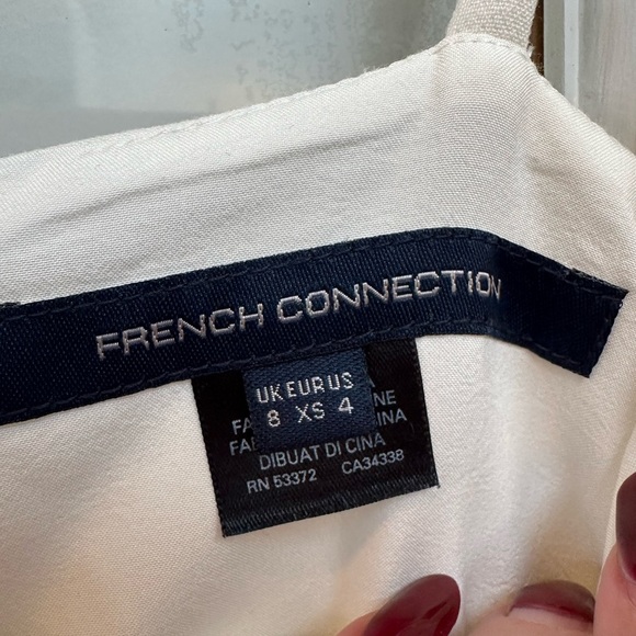 French Connection Whisper Minidress Off White Mini Dress Size 4 Small - Picture 11 of 14